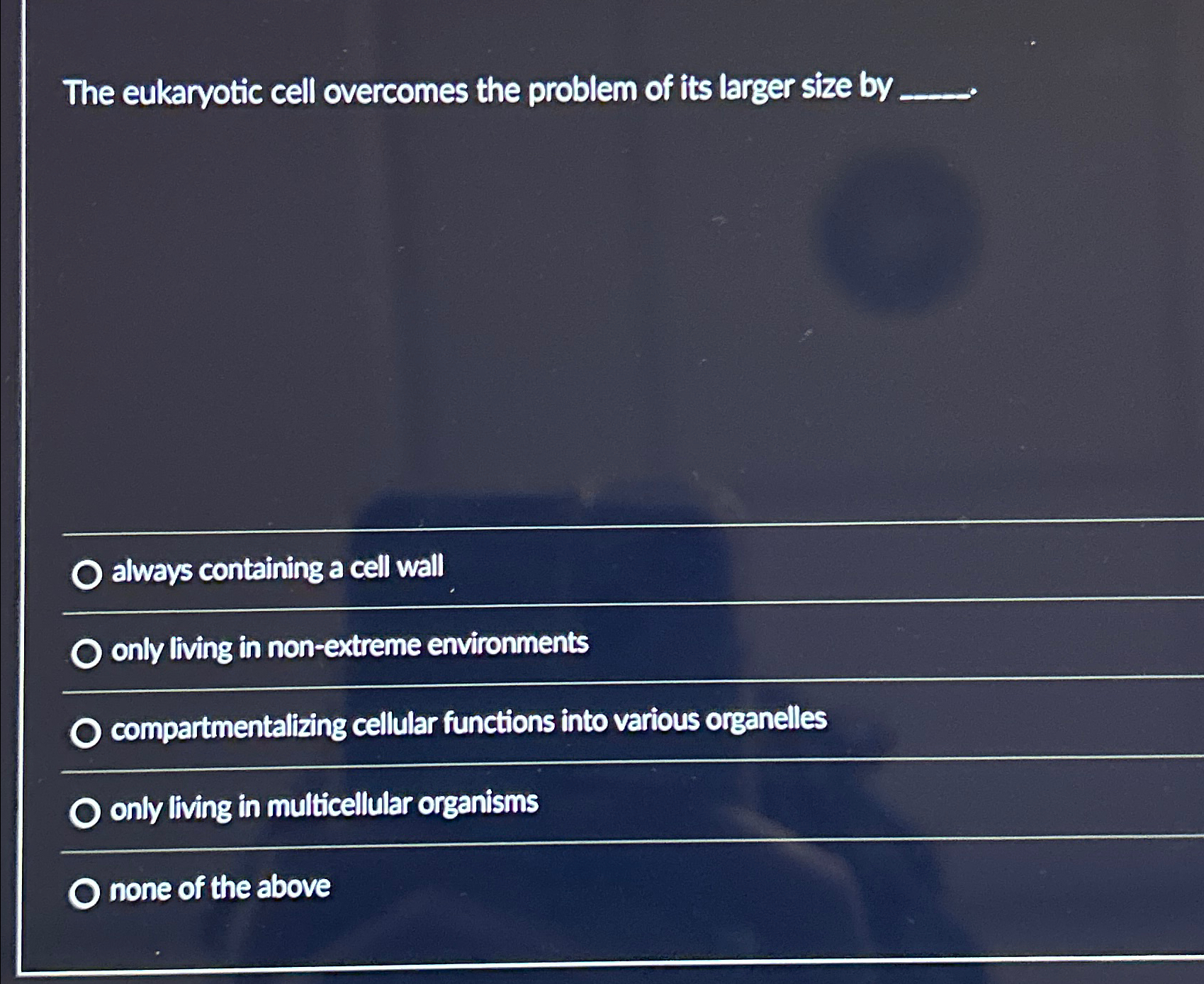 Solved The eukaryotic cell overcomes the problem of its | Chegg.com