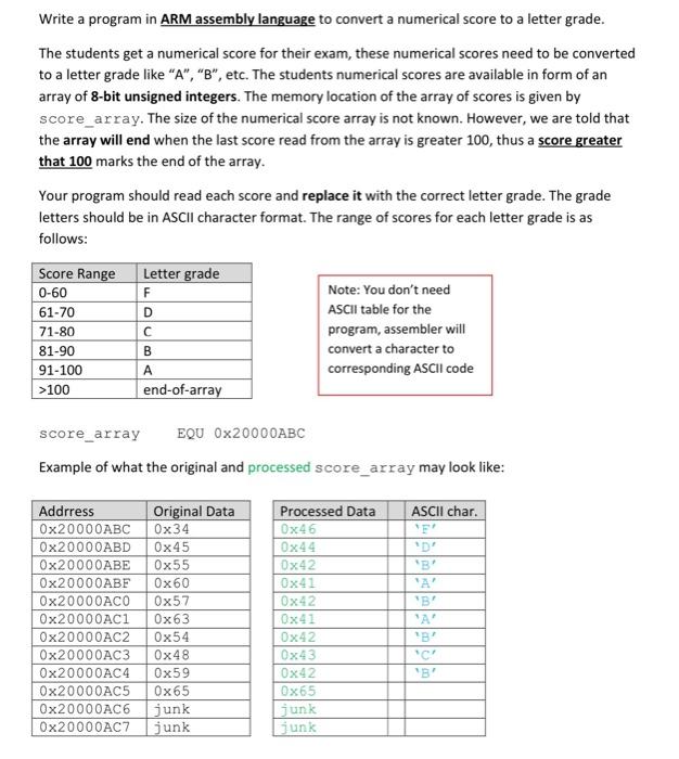 Solved Write a program in ARM assembly language to convert a | Chegg.com