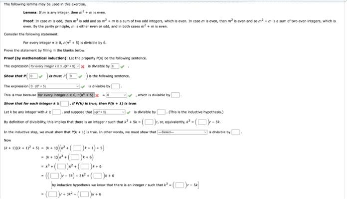 Solved Lemms: if m is smy integer, then m2+m is even. even, | Chegg.com