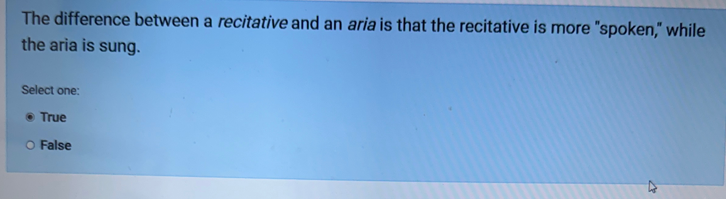 Solved The difference between a recitative and an aria is