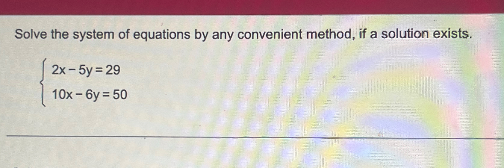 Solved Solve the system of equations by any convenient | Chegg.com