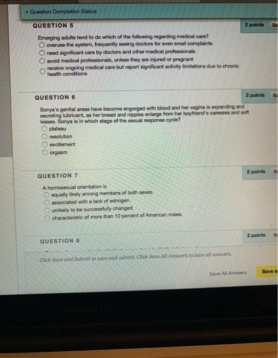 Solved Question Completion Status: QUESTION 5 2 points | Chegg.com