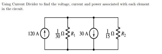 Solved Using Current Divider to find the voltage, current | Chegg.com