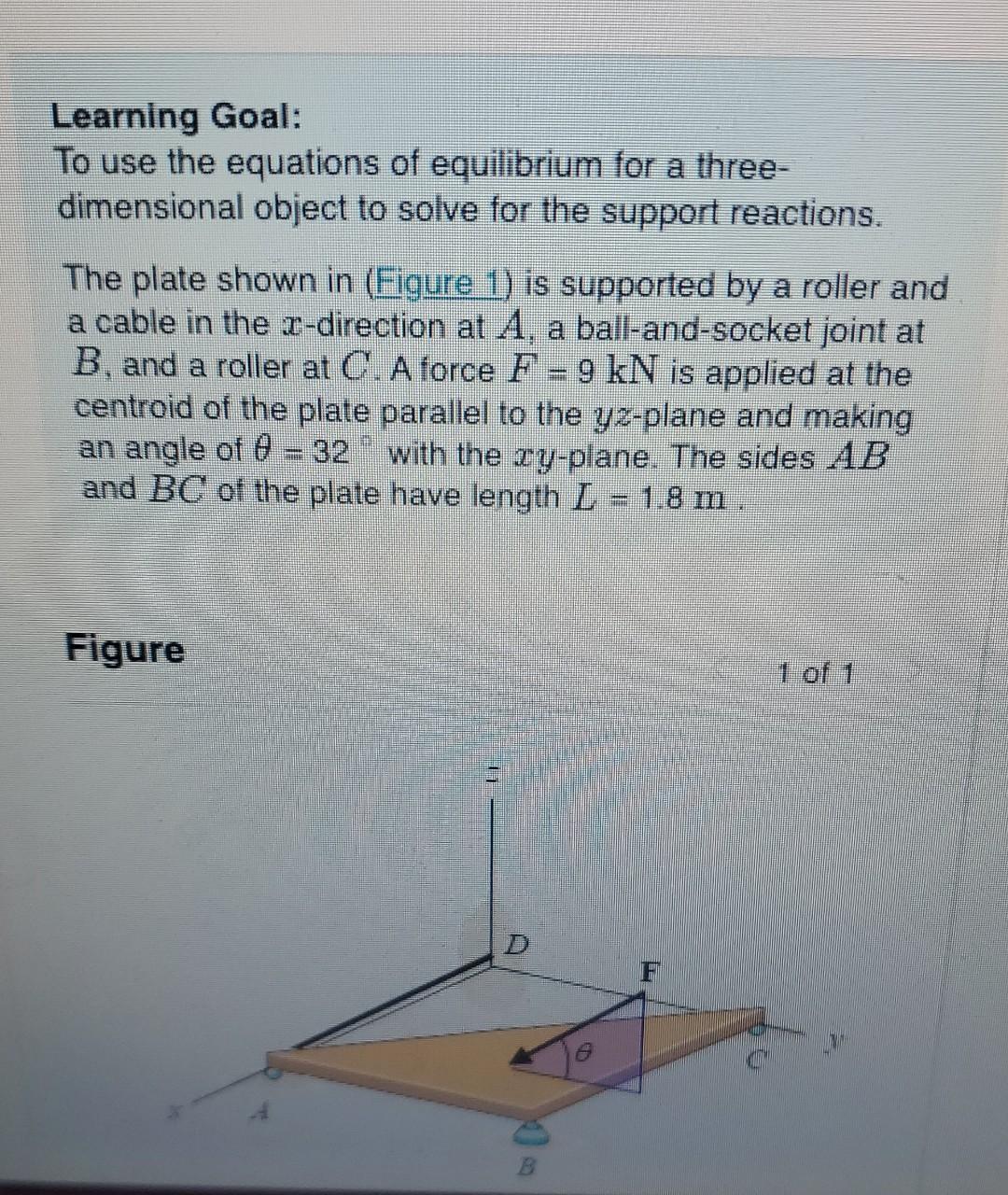 Solved Learning Goal: To use the equations of equilibrium | Chegg.com