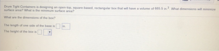 Solved Drum Tight Containers Is Designing An Open top Chegg