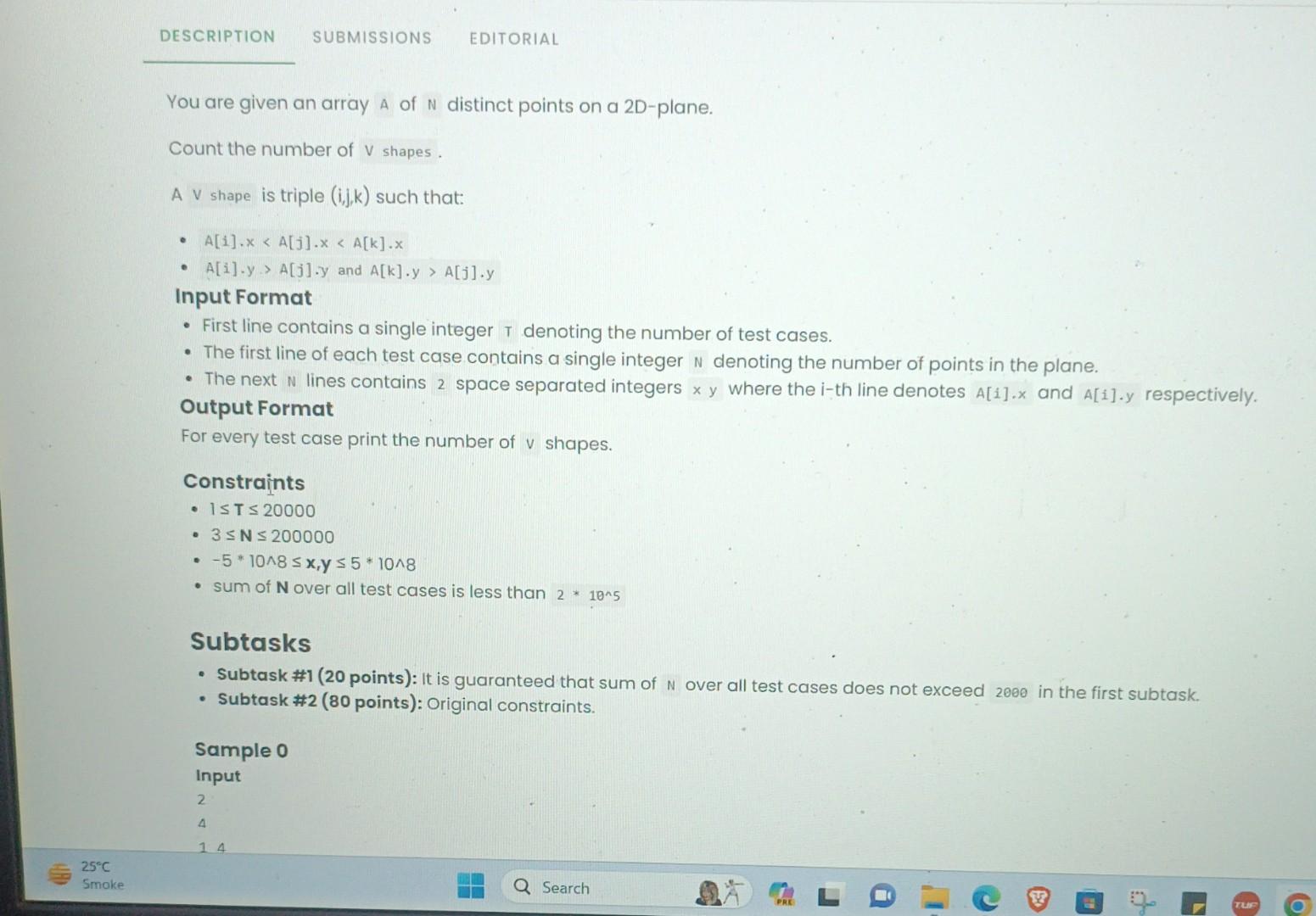 Solved You Are Given An Array A Of N Distinct Points On A Chegg Solved You Are Given An Array A Of N Distinct Points On A Chegg