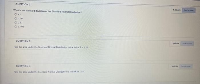 Solved Standard Normal Probabilities Table entry for z is | Chegg.com