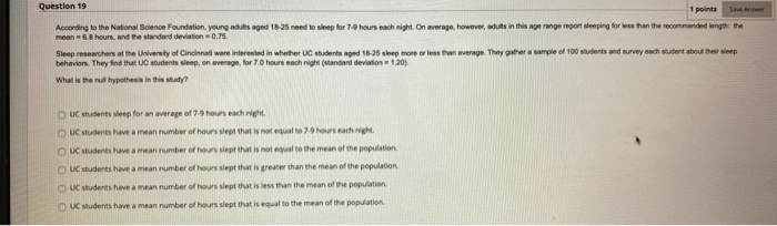 Solved Question 16 1 points According to the National | Chegg.com