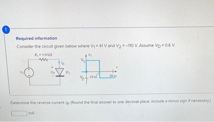 Solved Required information Consider the circuit given below | Chegg.com