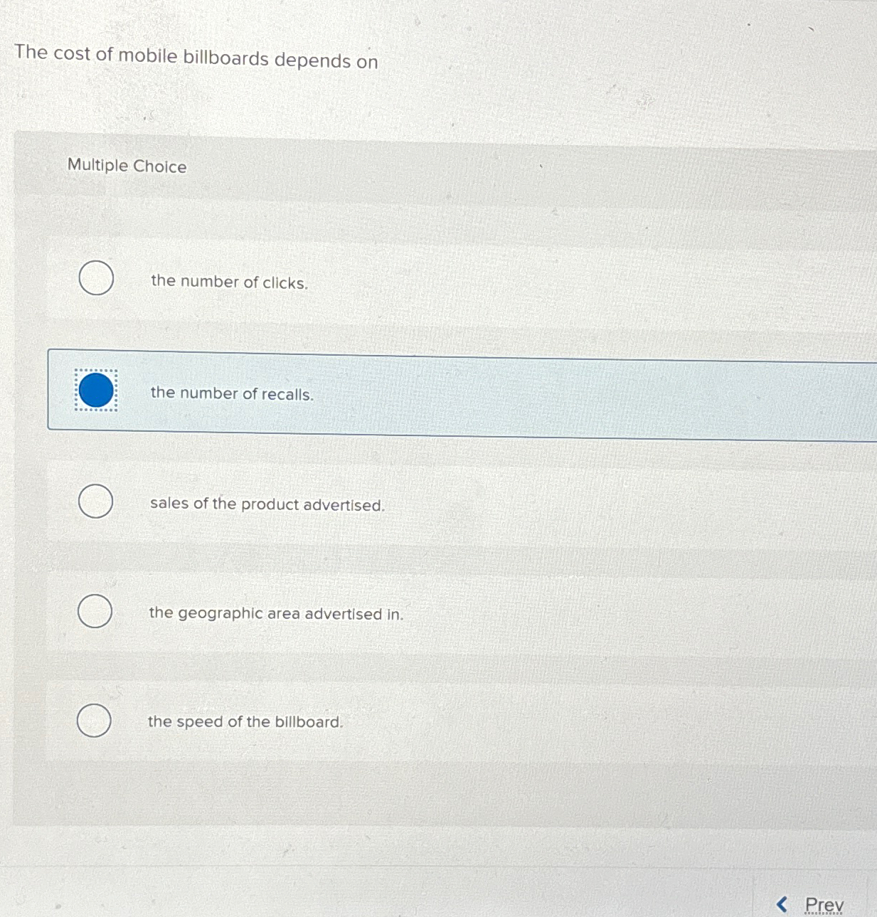 Solved The cost of mobile billboards depends onMultiple