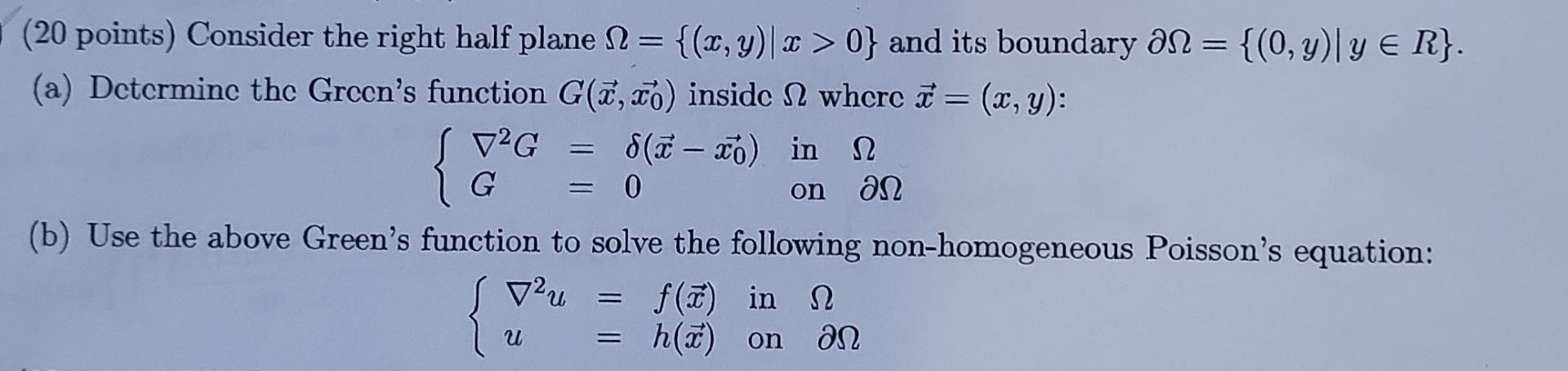 4 Green's function for a semi-Infinite Plane | Chegg.com