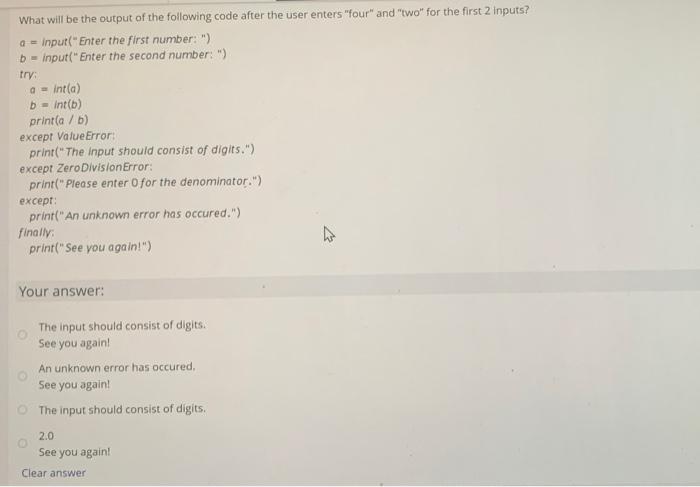 Solved O- What will be the output of the following code | Chegg.com