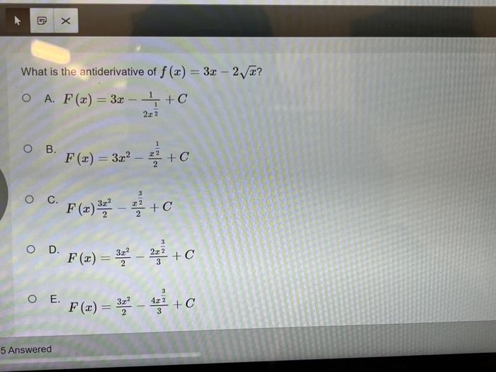 antiderivative of x 2 1 3