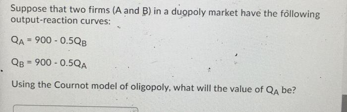 Solved Suppose That Two Firms (A And B) In A Duopoly Market | Chegg.com