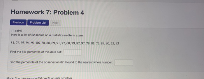 Solved Homework 7: Problem 4 Previous Problem List Next (1 | Chegg.com