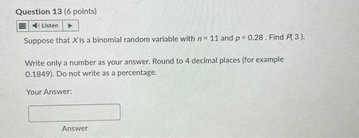 Solved Suppose that X is a binomial random variable with | Chegg.com