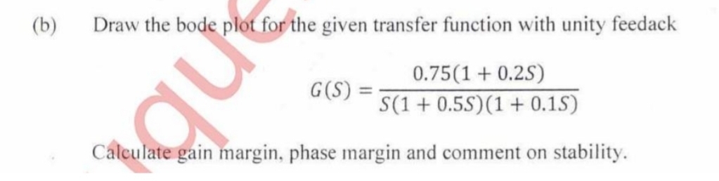 Solved Draw the bode plot for the given transfer function | Chegg.com