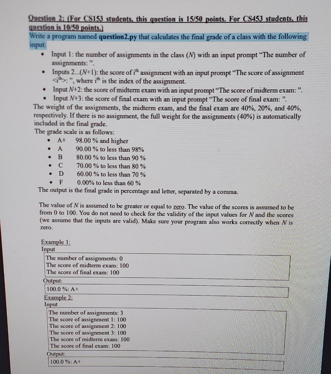 Solved Question 2: (For CS153 Students, This Question Is | Chegg.com