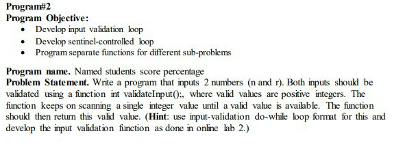 Solved Program#2 Program Objective: • Develop input | Chegg.com