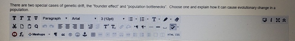 Solved There Are Two Special Cases Of Genetic Drift The Chegg Com