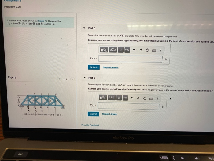 Solved (Assignment 3 Problem 3.22 Consider the truss shown | Chegg.com