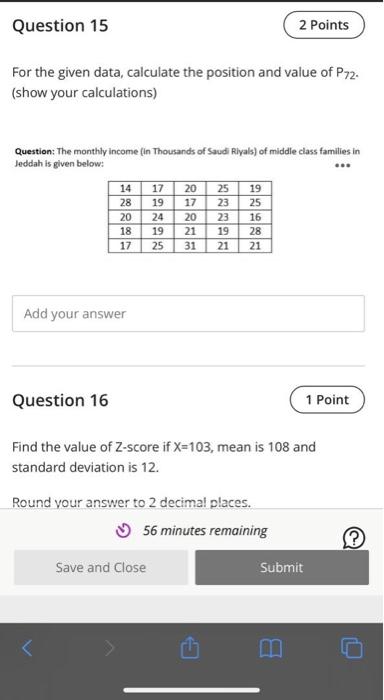 Solved Question 14 2 Points For the given data, calculate | Chegg.com
