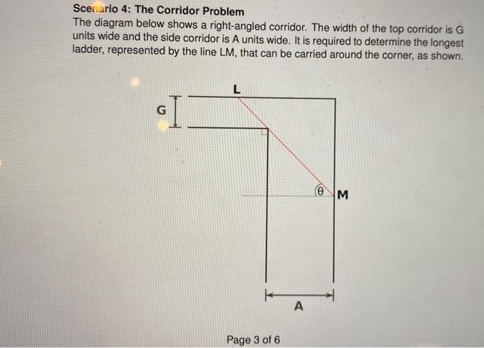 Solved Scenario 4: The Corridor Problem The diagram below | Chegg.com