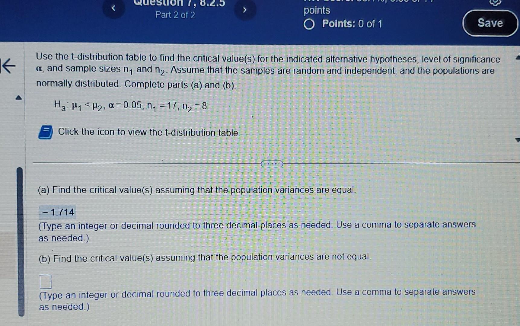 solved-use-the-t-distribution-table-to-find-the-critical-chegg