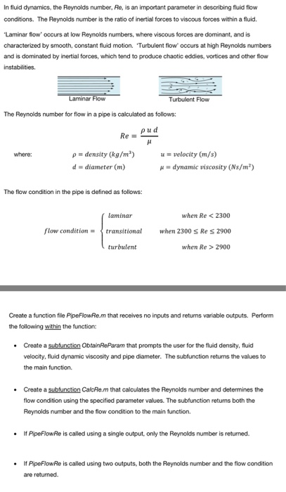 Solved In fluid dynamics, the Reynolds number, Re, is an | Chegg.com