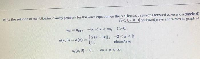 Solved Write the solution of the following Cauchy problem | Chegg.com