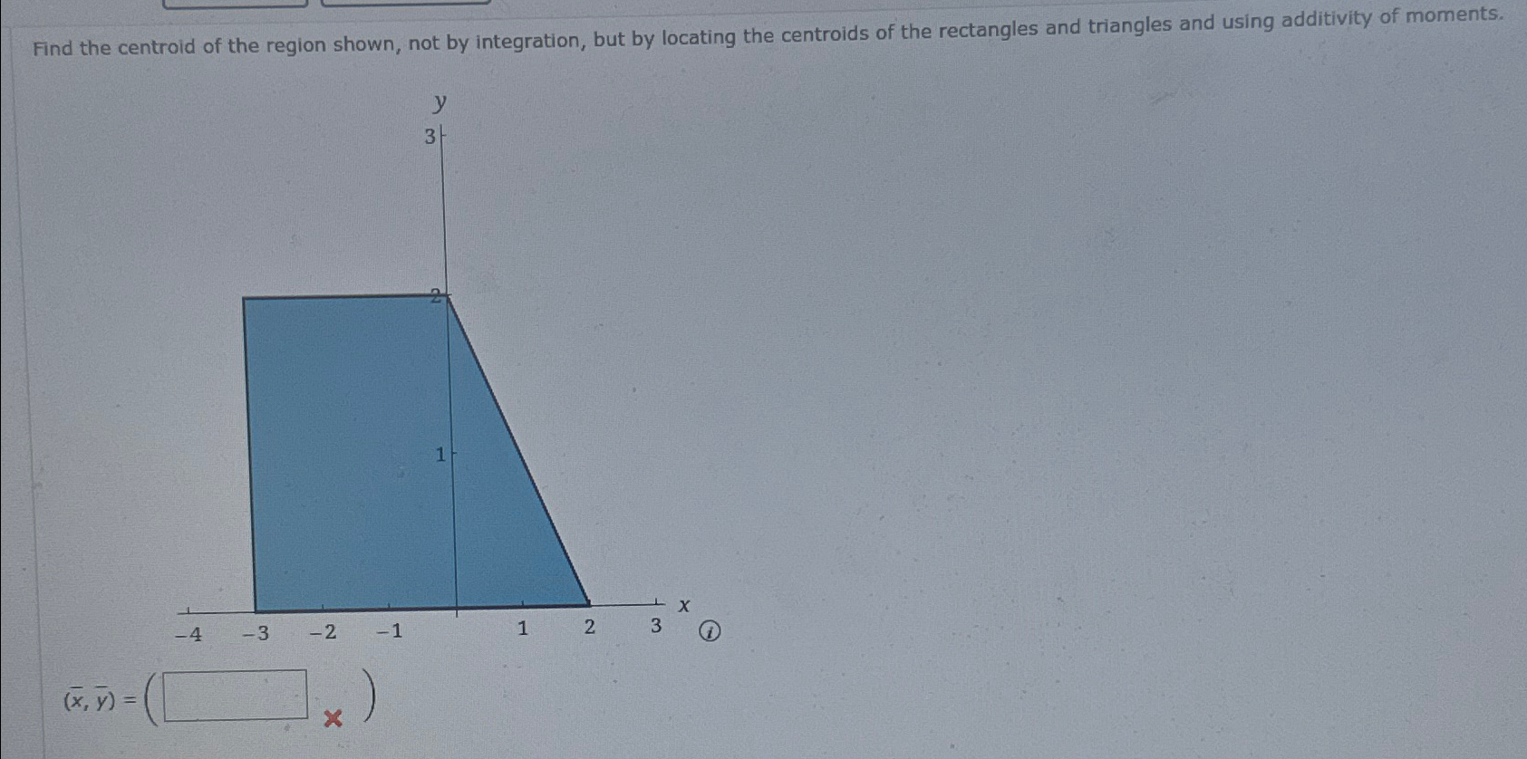 Solved Find the centroid of the region shown, not by | Chegg.com