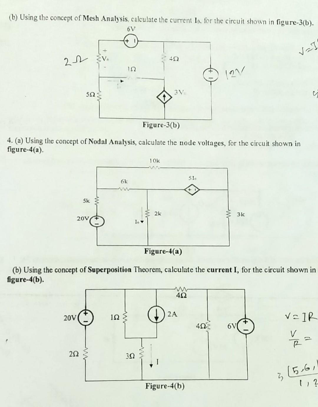 Solved (b) Using The Concept Of Mesh Analysis, Calculate The | Chegg.com