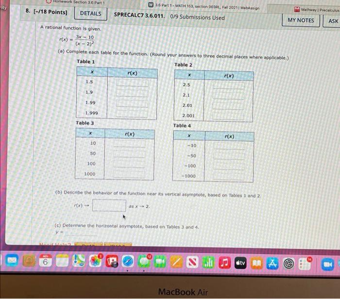 webassign homework answers precalculus