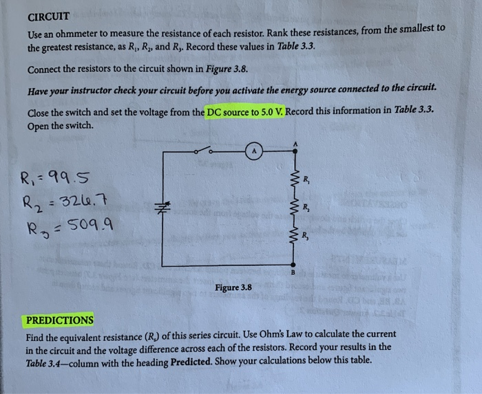 Solved CIRCUIT Use an ohmmeter to measure the resistance of