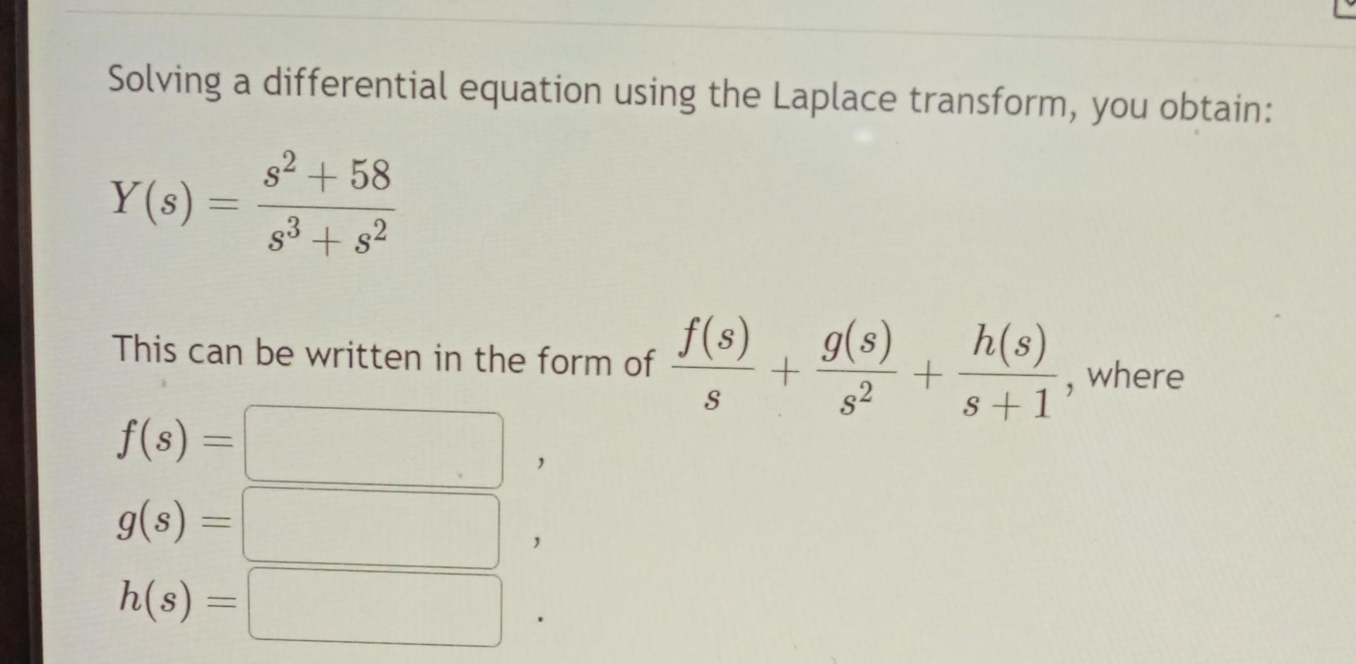 Solved Solving a differential equation using the Laplace | Chegg.com