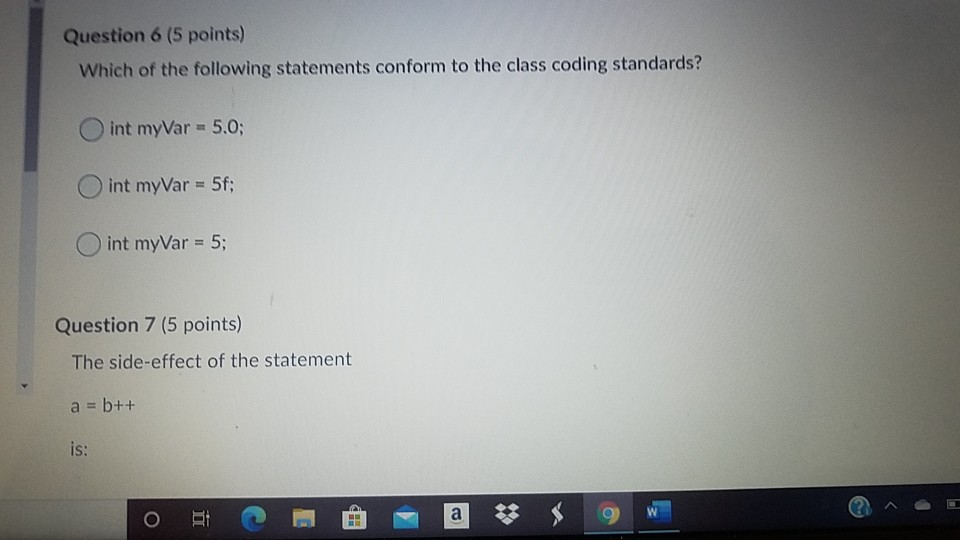 Solved Question 6 (5 Points) Which Of The Following | Chegg.com