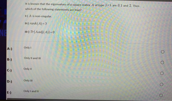 Solved It is known that the eigenvalues of a square matrix A | Chegg.com
