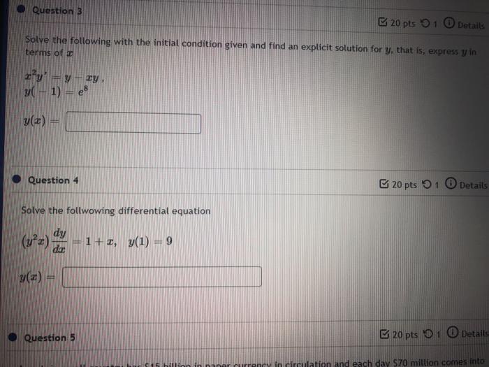 Solved Question 3 20 pts 1 Details Solve the following with | Chegg.com
