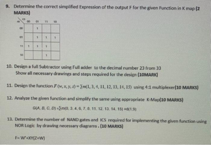 Solved 9. Determine the correct simplified Expression of the | Chegg.com