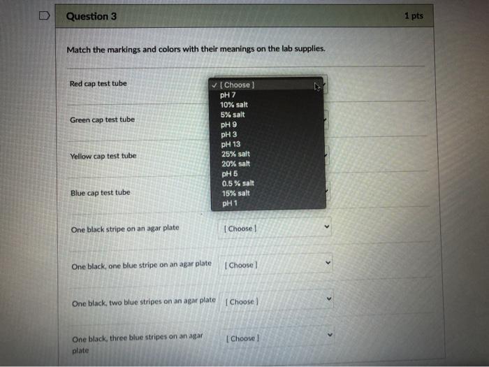 [Solved] Match the markings and colors with their meaning