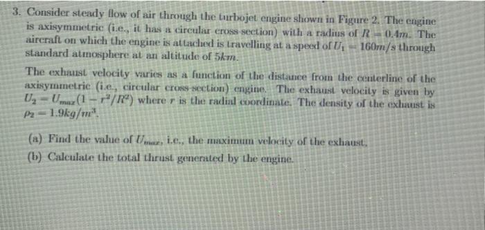 Solved 3. Consider steady flow of air through the turbojet | Chegg.com