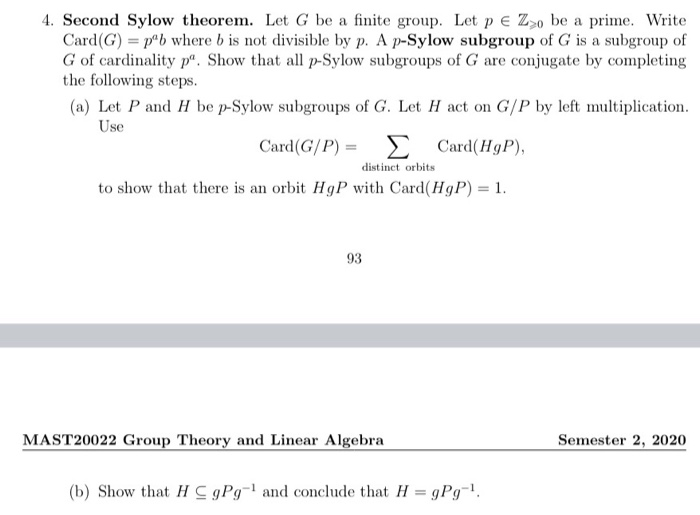 second sylow theorem - sylow's proof of sylow's theorem