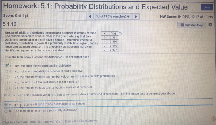 Discrete probability expected value image