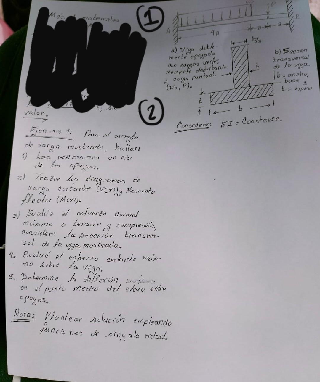 a) mer cen meme y car \( \left(u_{0}^{\prime}\right. \), 2 Ejeraro 1: Para el crreglo Considere: \( k 1 \) de carga mustrado,