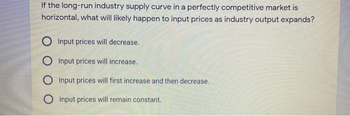 perfectly competitive market long run supply shift