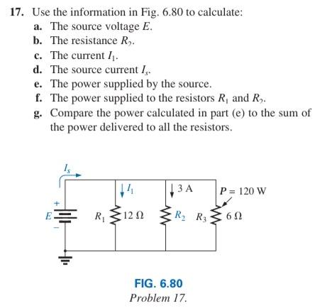 Solved 17. Use the information in Fig. 6.80 to calculate: a. | Chegg.com