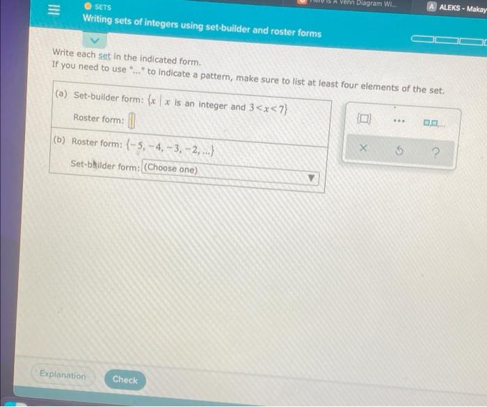 [Solved] Venn Diagram Wi ALEKSMakay SETS Writing sets of