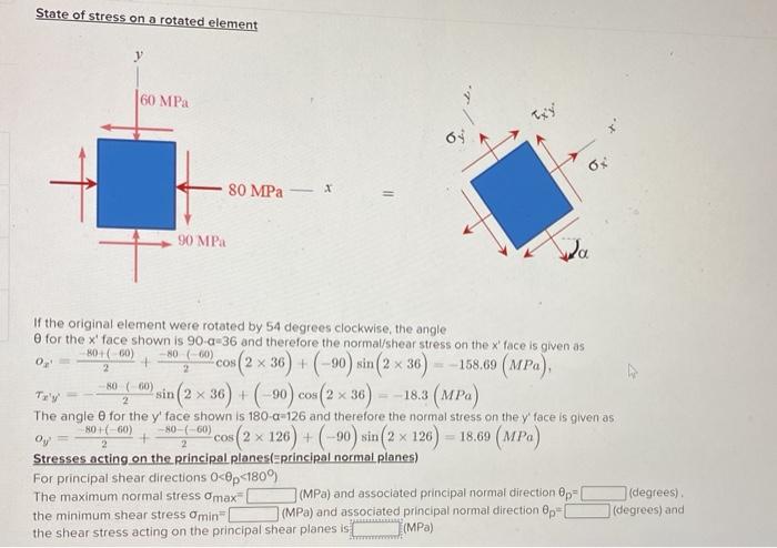 Solved Required information For the state of stress shown in | Chegg.com