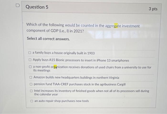 Solved Question 3 3 pts Which one of the following actions | Chegg.com