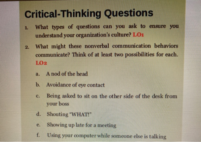 critical thinking questions at work